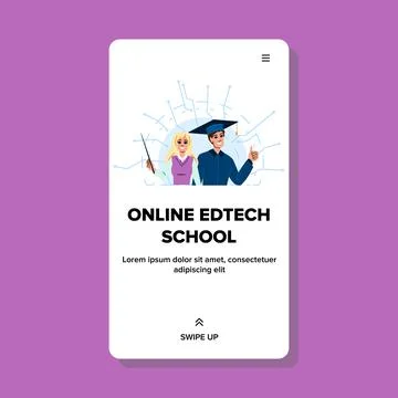Education online edtech school vector Illustrazione stock