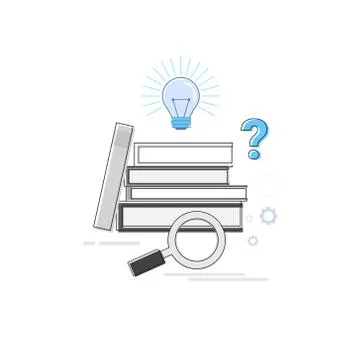 Education Online Learning Web Banner Thin Line Stock Illustration