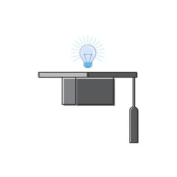 Education Online Learning Web Banner Thin Line Illustrazione stock