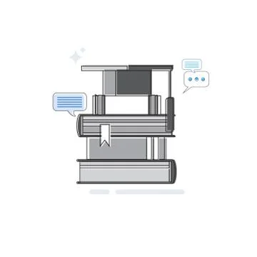 Education Online Learning Web Banner Thin Line イラスト素材