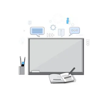 Education Online Learning Web Banner Thin Line Stockillustratie