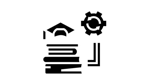 Education optimize glyph icon animation Stock Footage 164219275