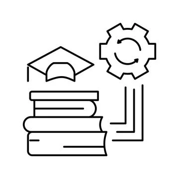 Education optimize line icon vector illustration 库存插图