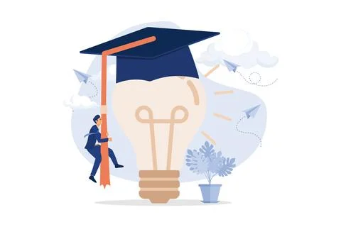 Education or academic help create business idea, skill and knowledge empowe.. Stock Illustration