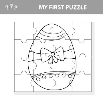 Education paper game for children, Easter egg. My first puzzle game Illustrazione stock