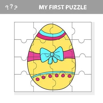 Education paper game for children, Easter egg. My first puzzle game Stock Illustration