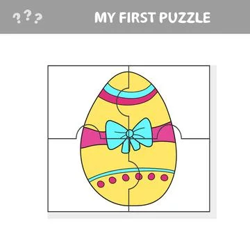 Education paper game for children, Easter egg. My first puzzle game Illustrazione stock