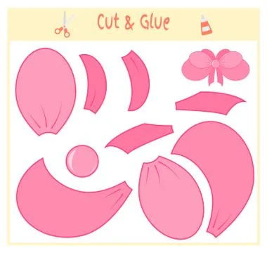 Education paper game for the development of preschool children. Cut parts of the Stock Illustration