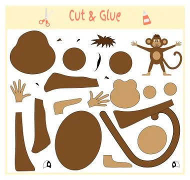 Education paper game for the development of preschool children. Cut parts of the Stock Illustration