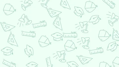 Education Pattern Background - Seamless Design with School Supplies for Lea.. Stock Footage 320122885