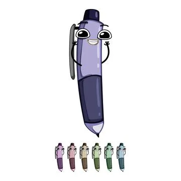 Education pen character cartoon vector graphic Stock Illustration