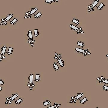 Education pen character vector seamless pattern Stock Illustration