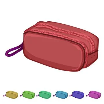 Education pencil case cartoon vector graphic Stock Illustration