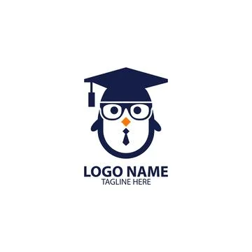 Education penguin logo design vector Stock Illustration