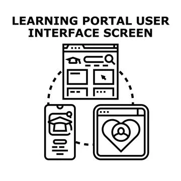 Education portal user interface technology concept Stock Illustration