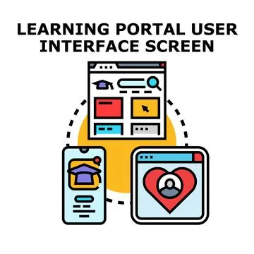 Education portal user interface technology concept Stock Illustration