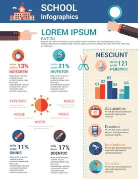 Education poster flat design tempalte 库存插图