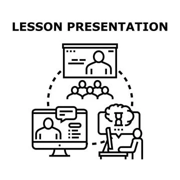 Education process connecting teacher, students, and learning Stock Illustration