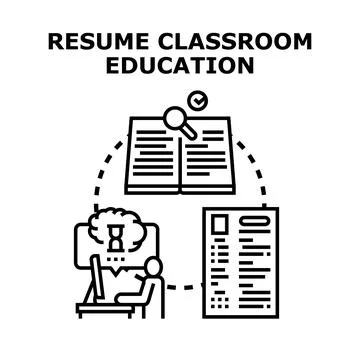 Education process developing career resume document 库存插图