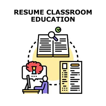Education process developing career resume document Illustrazione stock