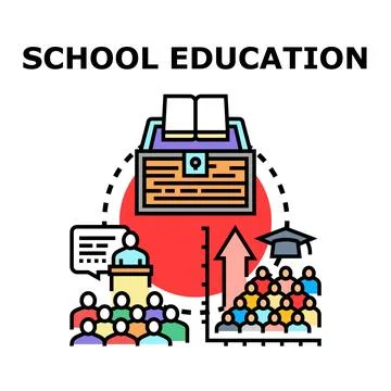 Education process developing knowledge and academic success concept Stock Illustration
