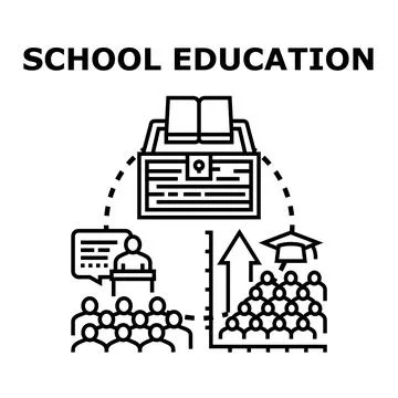 Education process developing knowledge and academic success concept Stock Illustration