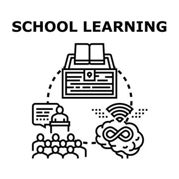 Education process developing mind acquiring knowledge Stock Illustration
