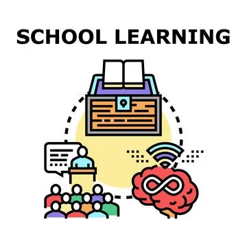 Education process developing mind acquiring knowledge Stock Illustration