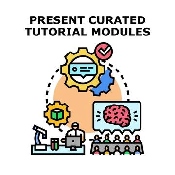 Education process developing new learning tutorial modules 스톡 일러스트