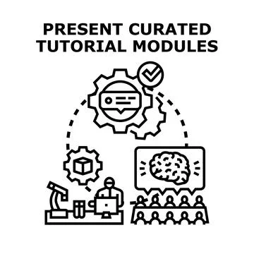 Education process developing new learning tutorial modules Stockillustratie