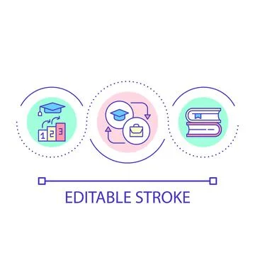 Education process loop concept icon Stock Illustration