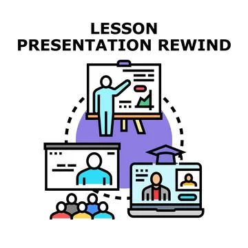 Education process presenting online and offline learning Stock Illustration