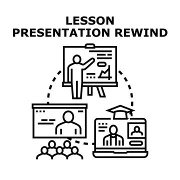 Education process presenting online and offline learning Stock Illustration
