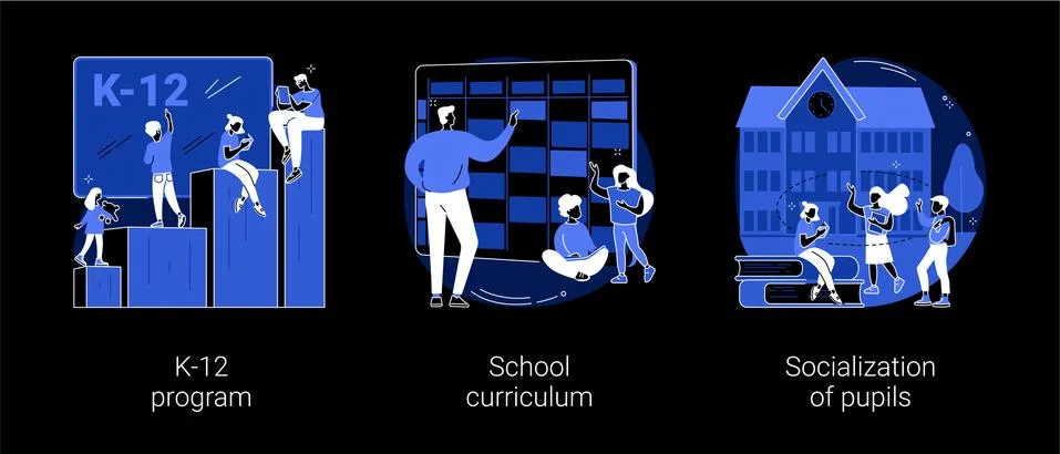 Education program abstract concept vector illustrations. Illustrazione stock