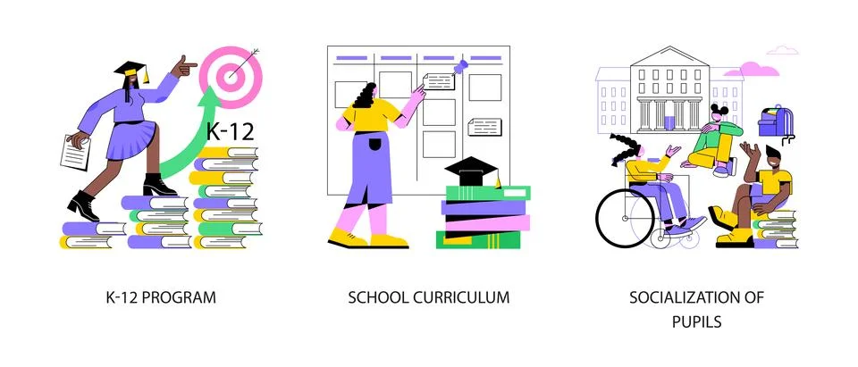 Education program abstract concept vector illustrations. Stock Illustration