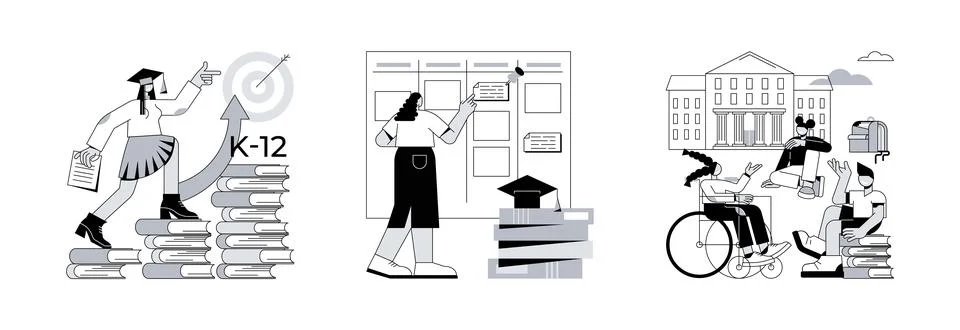 Education program abstract concept vector illustrations. Stock Illustration