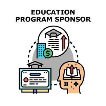 Education program sponsoring knowledge and career growth Stock Illustration