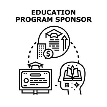 Education program sponsoring knowledge and career growth Stock Illustration