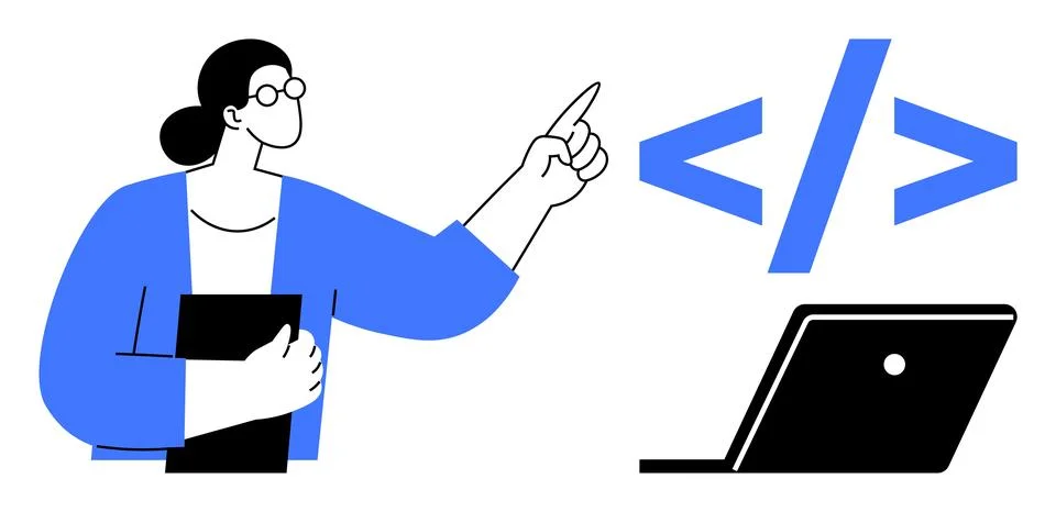 Education, programming, coding, software development, technology training, di Stock-Illustration