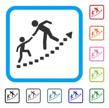 Education Progress Framed Icon Stock Illustration
