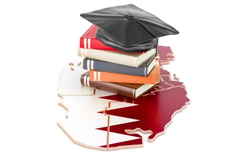 Education in Qatar concept, 3D rendering Stock Illustration