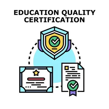 Education quality certification process validating academic achievements Stock Illustration