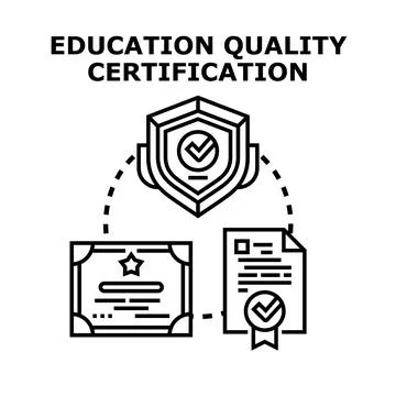 Education quality certification process validating academic achievements Stock Illustration