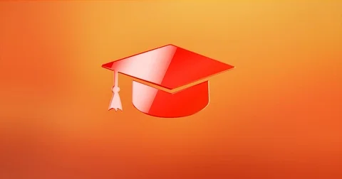 Education Red 3d Icon Stock Footage 69804335