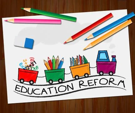 Education Reform Showing Changing Learning 3d Illustration Illustrazione stock