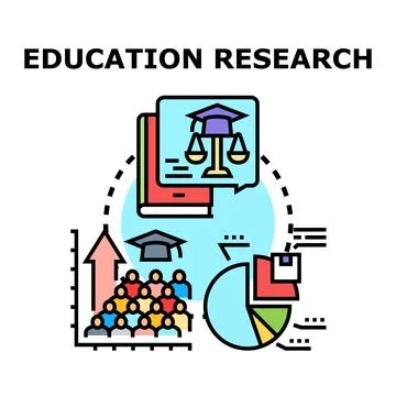 Education research concept for academic study and learning 库存插图