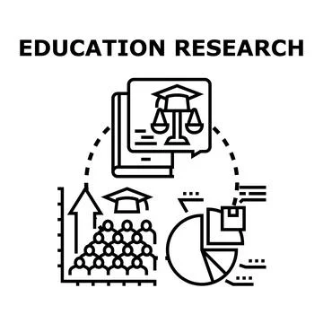 Education research concept for academic study and learning Stock Illustration