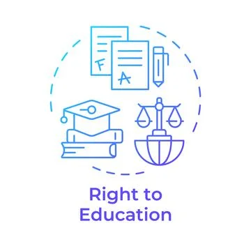 Education right blue gradient concept icon Stock Illustration