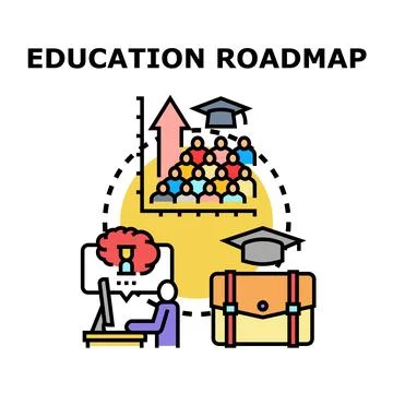 Education roadmap showing learning process and career development Stock Illustration