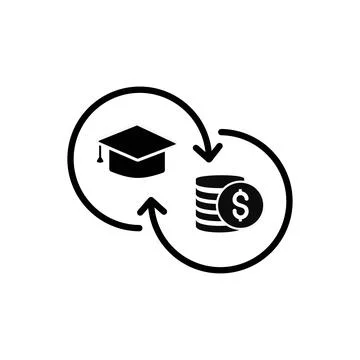 Education - salary, interrelation. Vector icon. Isolate on white background. Stock Illustration